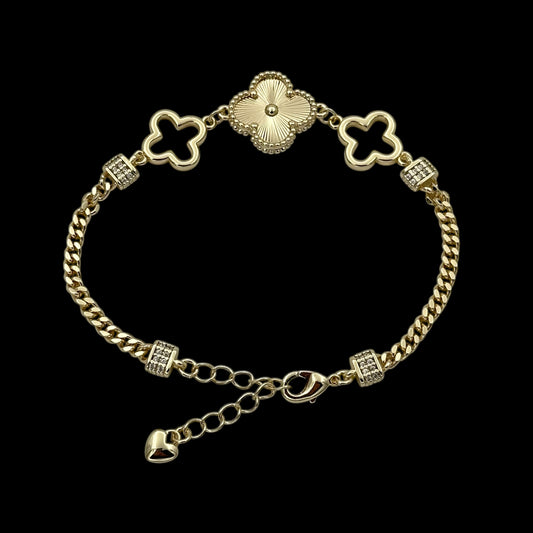 Brățară Trifoi Placată cu Aur 18K