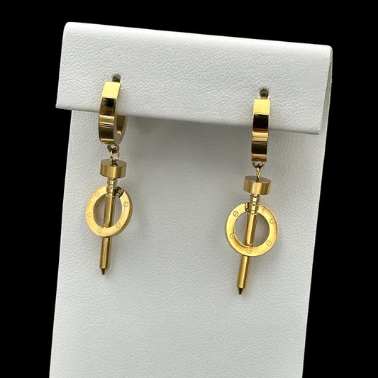 Cercei Nail Placați cu Aur 18K