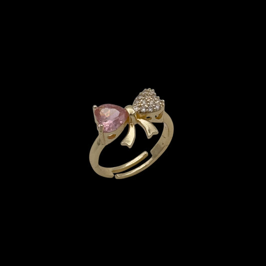 Inel reglabil Fundita Pink Placat cu Aur 18K