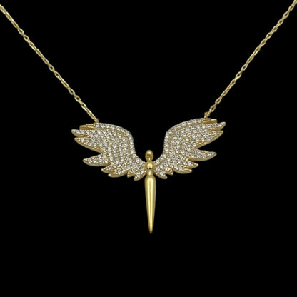 Lantisor Guardian Angel Argint Placat cu Aur 14K
