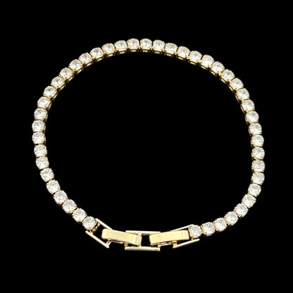 Brățară Tennis 3mm Placată cu Aur 18K