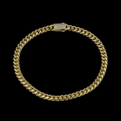 Bratara de picior Cuban 6mm Placata cu Aur 18K
