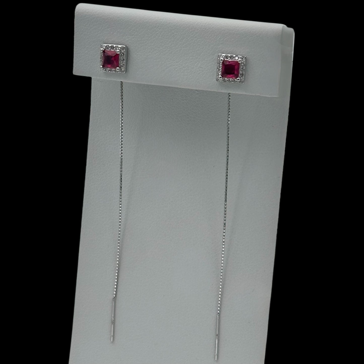 Cercei Square Fuchsia Argint