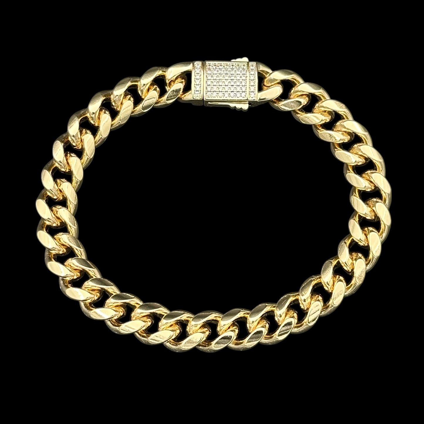 Brățară Cuban 8mm Placată cu Aur 18K