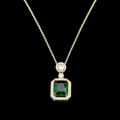 Colier Diamond Green Placat cu Aur 18K