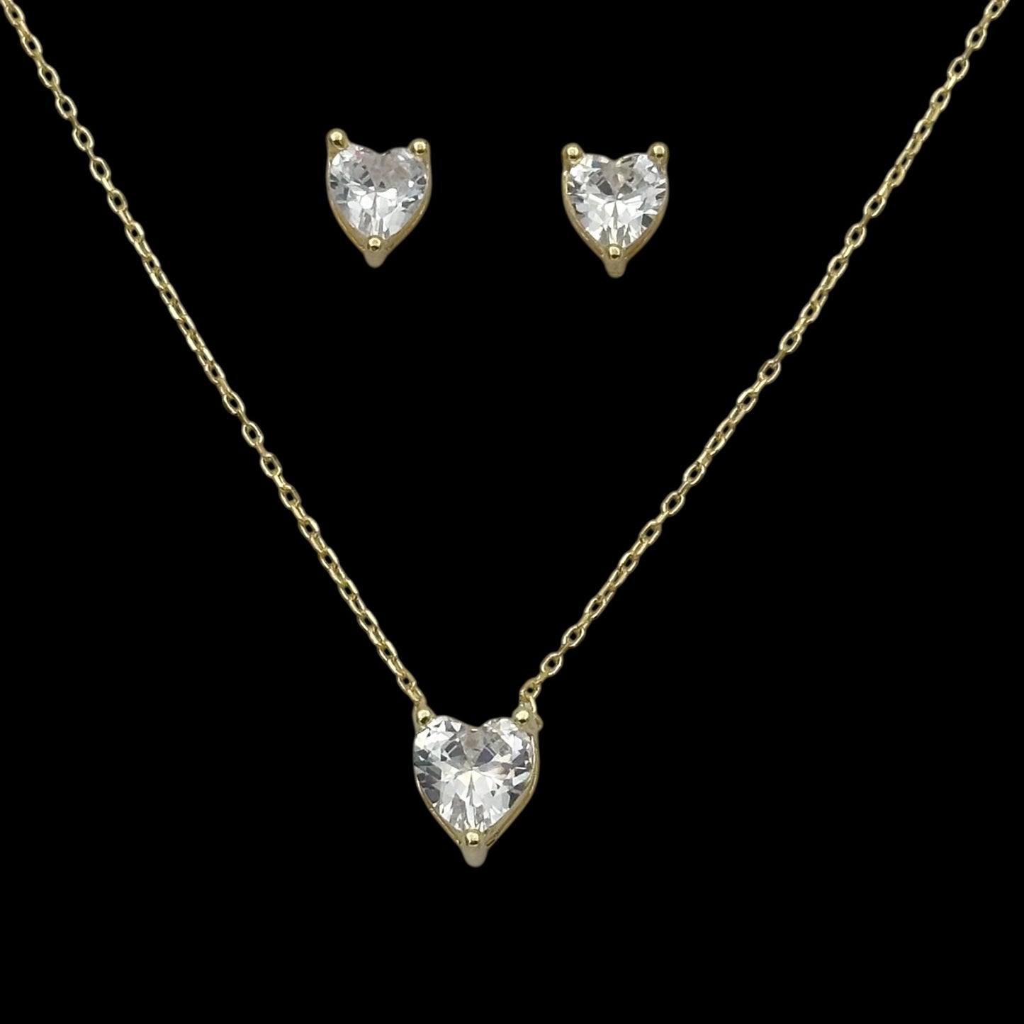 Set Lantisor + Cercei Lovely Argint Placate cu Aur 14K