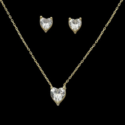 Set Lantisor + Cercei Lovely Argint Placate cu Aur 14K