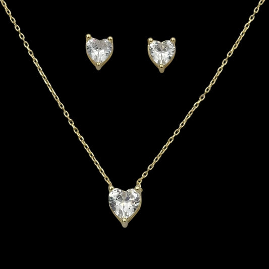 Set Lantisor + Cercei Lovely Argint Placate cu Aur 14K