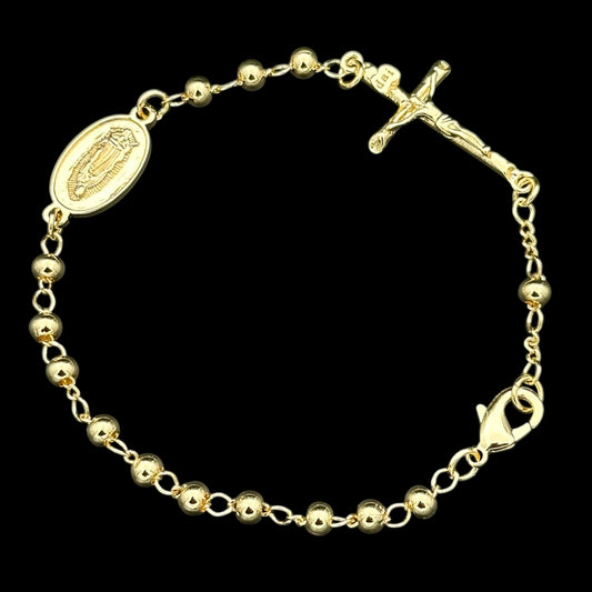 Brățară Rosary Sacred Placată cu Aur 18K