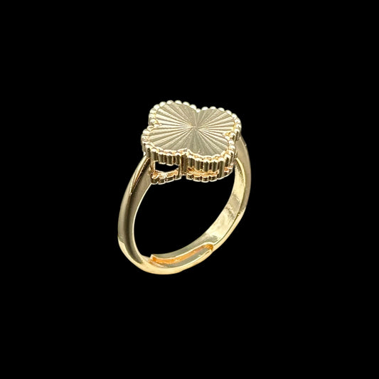Inel reglabil Trifoi Regal Placat cu Aur 18K