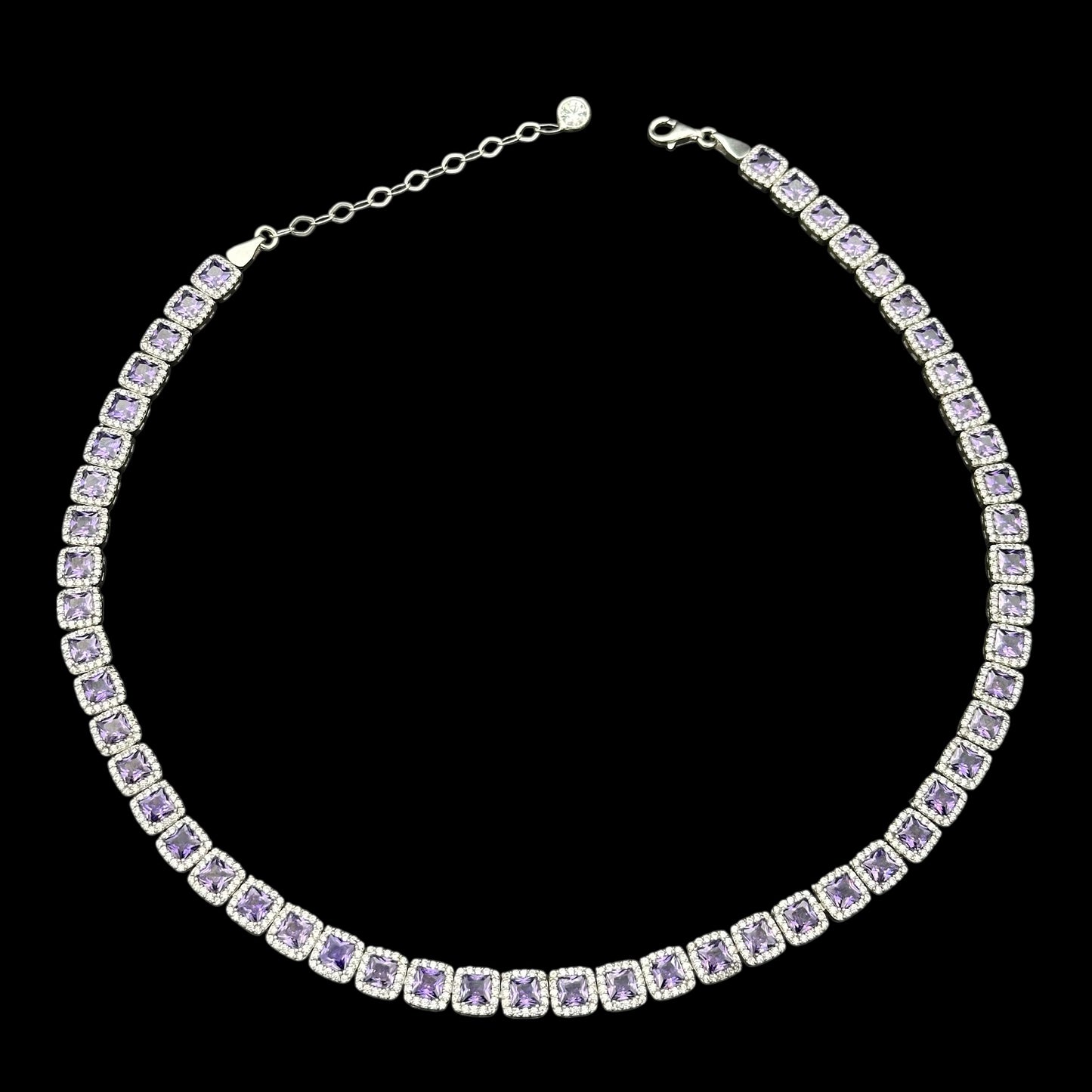 Colier Tennis Diamond Purple Argint