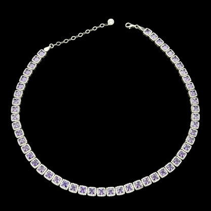Colier Tennis Diamond Purple Argint
