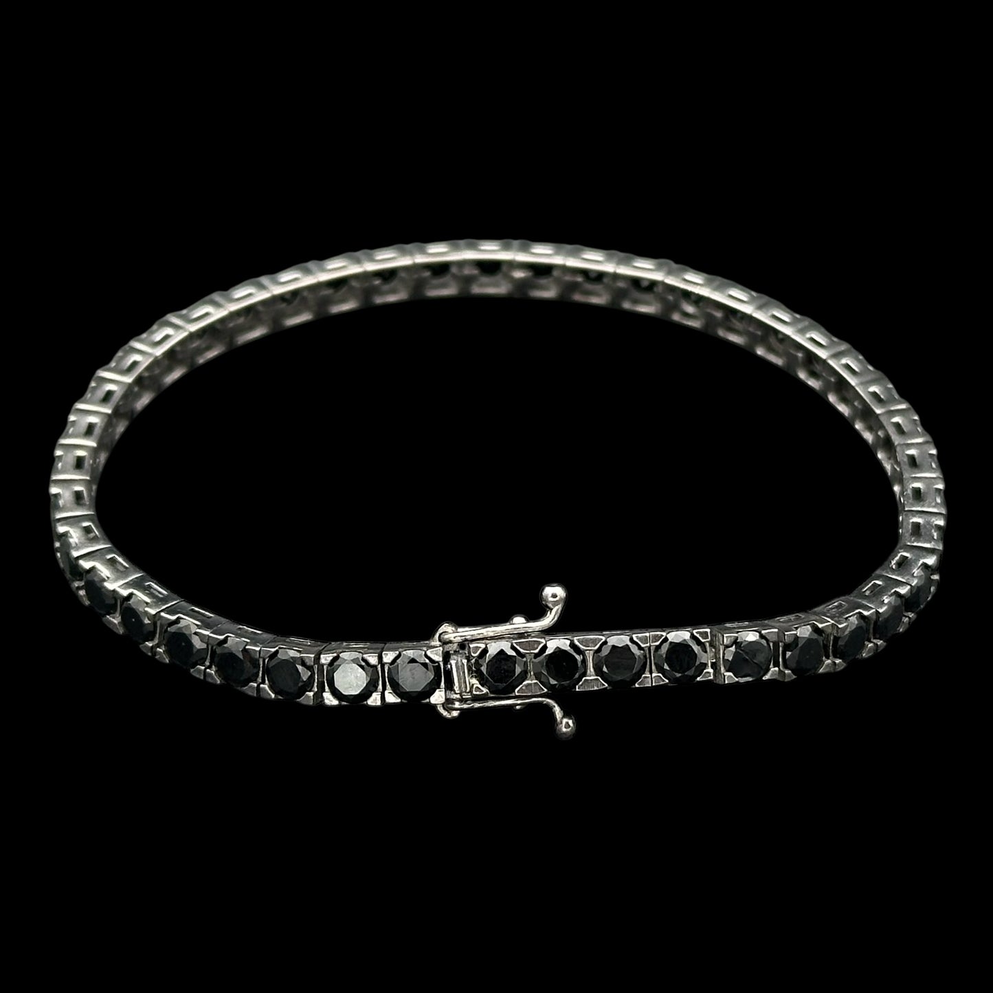 Bratara Tennis 4,5mm Black Argint