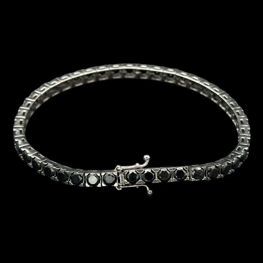 Bratara Tennis 4,5mm Black Argint