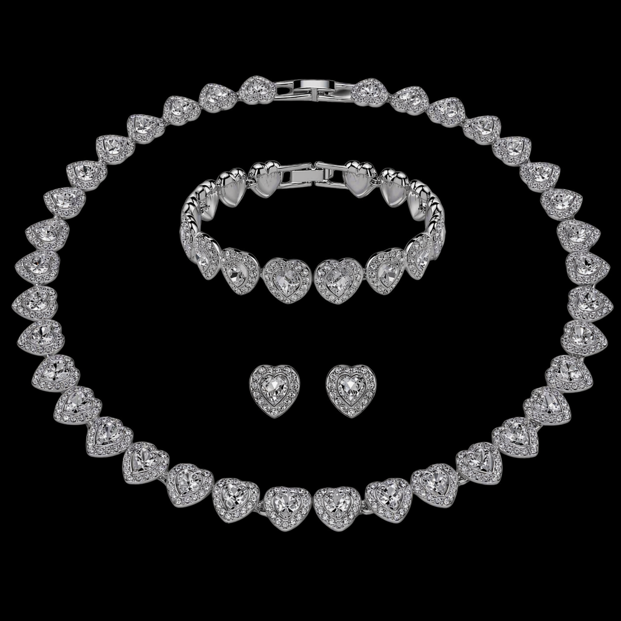 Set Tennis Affection Placat cu Aur Alb