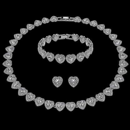 Set Tennis Affection Placat cu Aur Alb