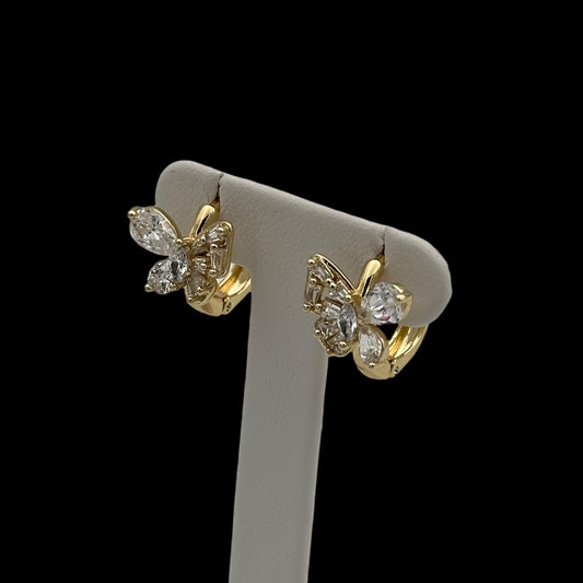 Cercei Mini Butterfly Placați cu Aur 18K