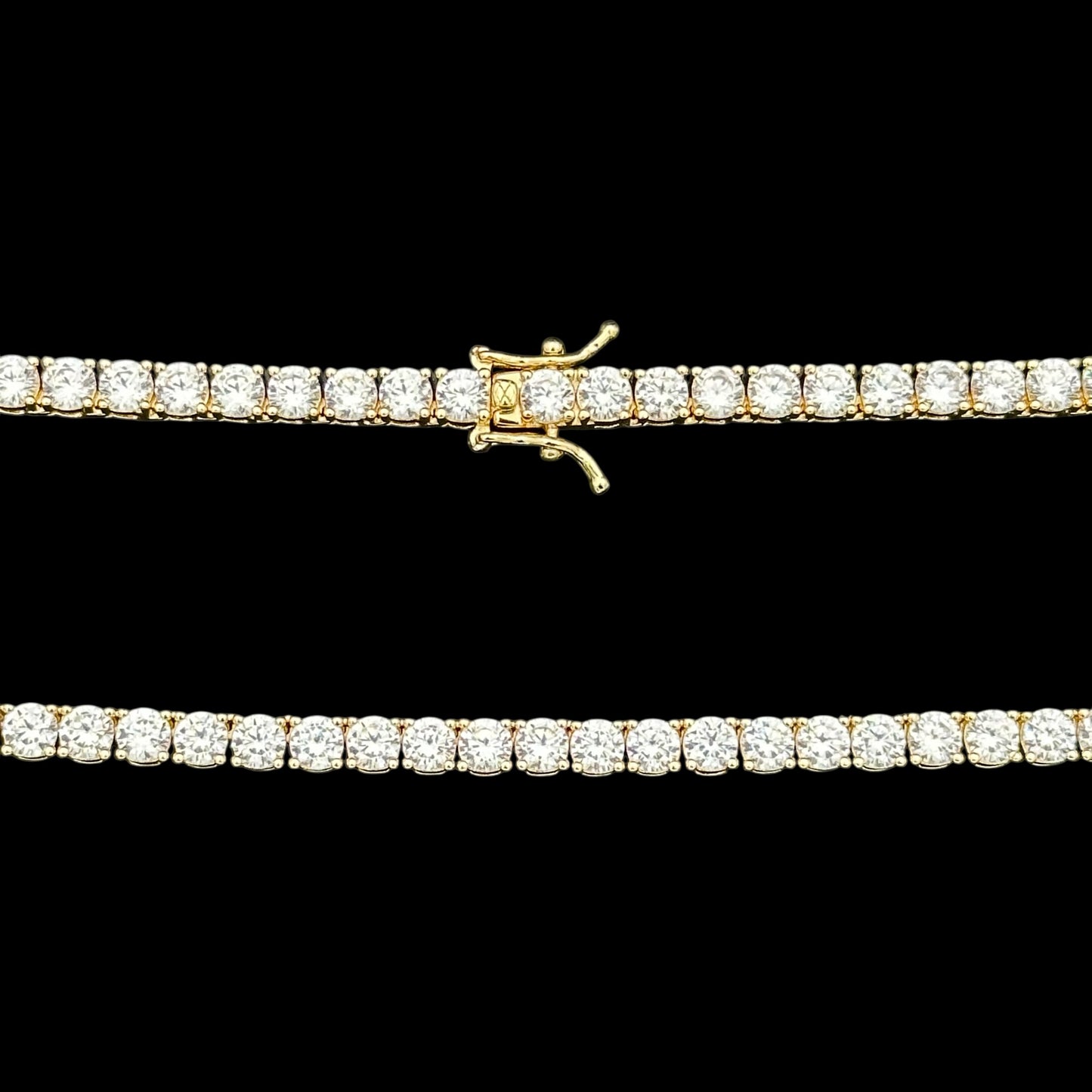 Colier Tennis 4mm Baza Gâtului Placat cu Aur 18K