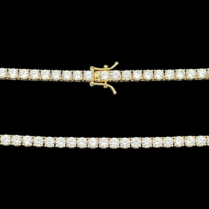Colier Tennis 4mm Baza Gâtului Placat cu Aur 18K