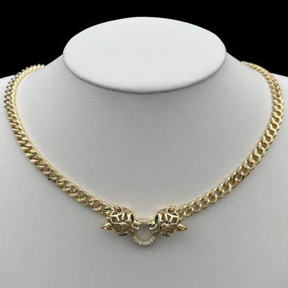 Colier Panthera Special Placat cu Aur 18K