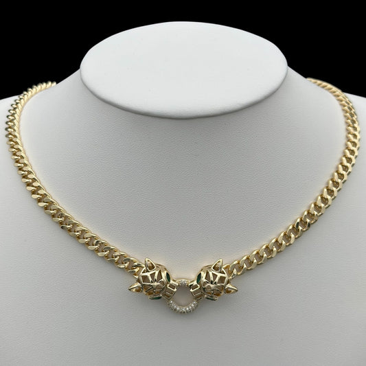 Colier Panthera Special Placat cu Aur 18K