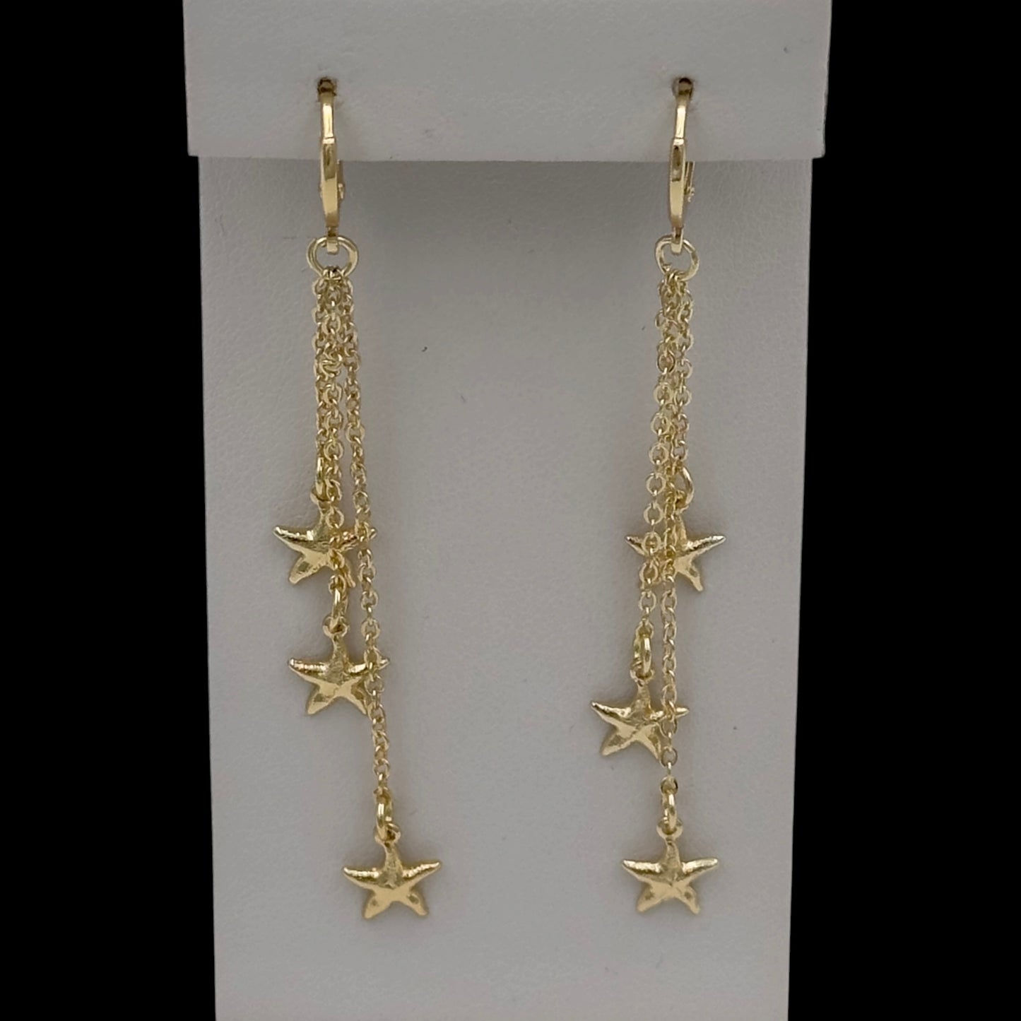 Cercei Triple Starfish Placati cu Aur 18K