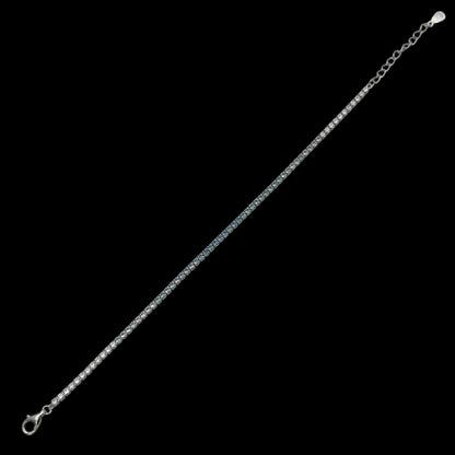 Bratara Tennis 2mm Light Blue Fade Argint
