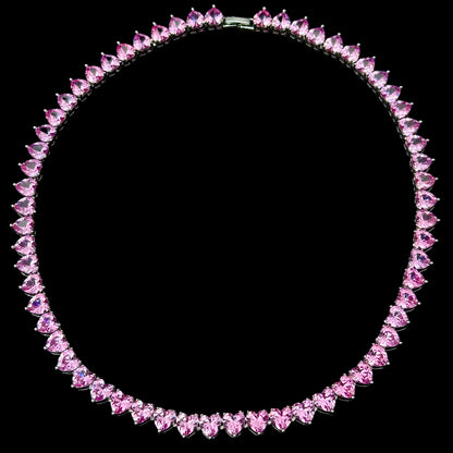 Colier Tennis Lovely Pink INOX