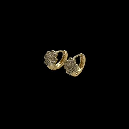 Cercei Mini Trifoi Placati cu Aur 18K