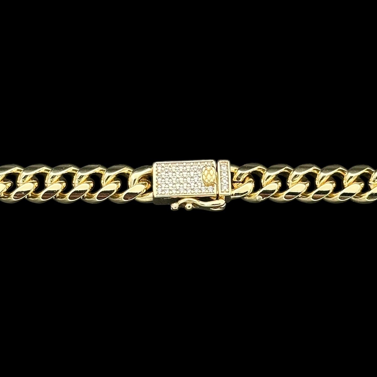 Brățară Cuban 8mm Placată cu Aur 18K