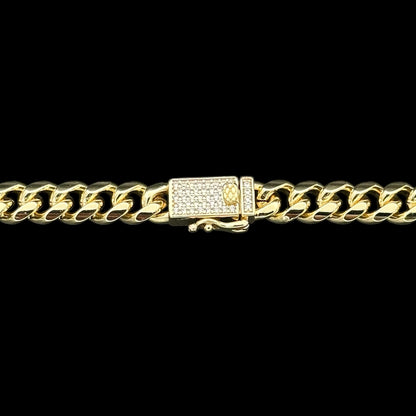 Brățară Cuban 8mm Placată cu Aur 18K
