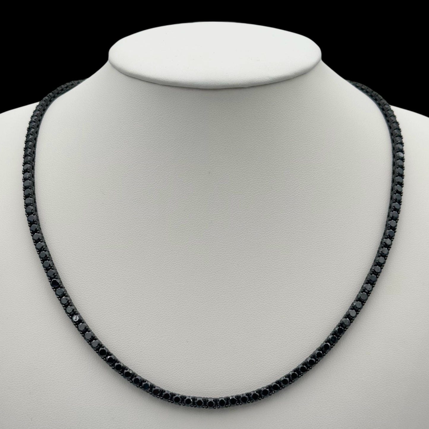 Colier Tennis 3mm Black Argint