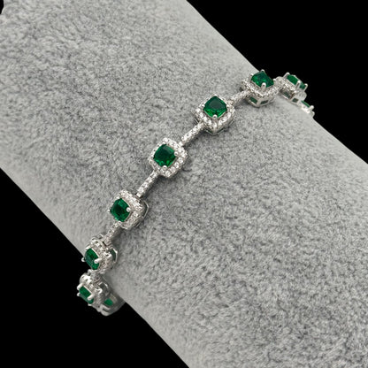 Bratara Tennis Exclusive Green Argint