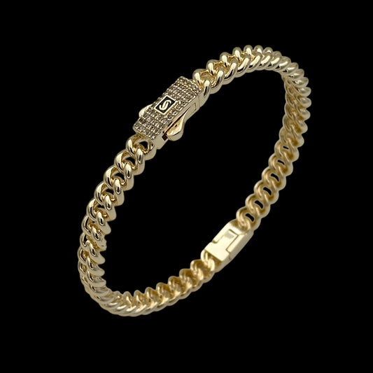 Brățară Fixă Cuban Miami Placată cu Aur 18K