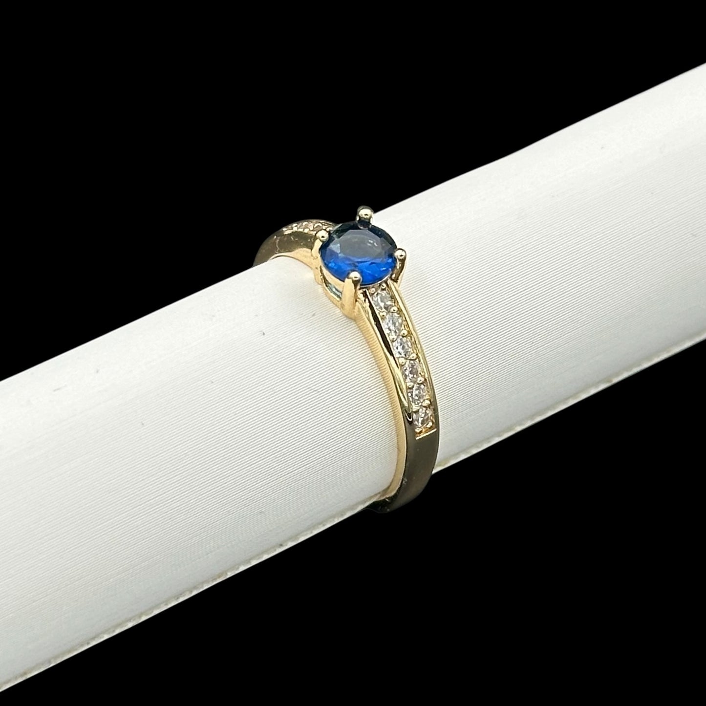 Inel Promise Blue Placat cu Aur 18K