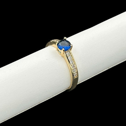 Inel Promise Blue Placat cu Aur 18K