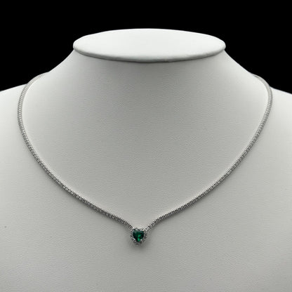 Colier Tennis Love Green Argint