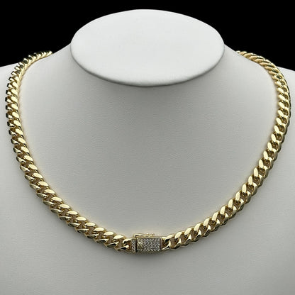 Colier Cuban 8mm Placat cu Aur 18K