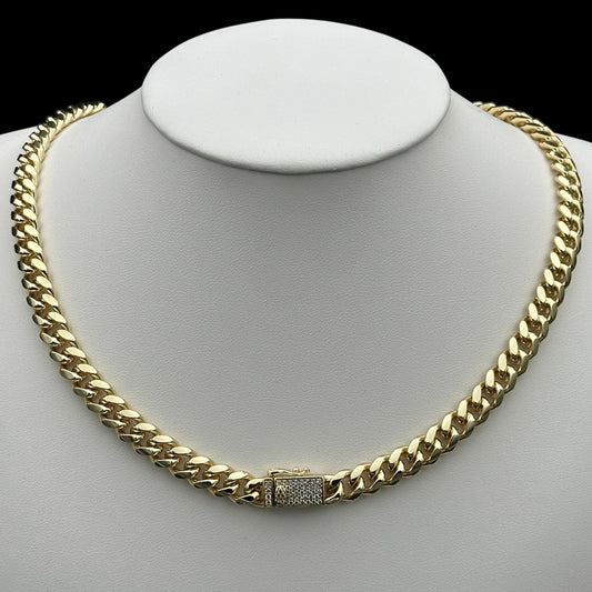 Colier Cuban 8mm Placat cu Aur 18K