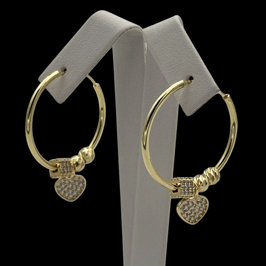 Cercei Charmify Heart Placați cu Aur 18K