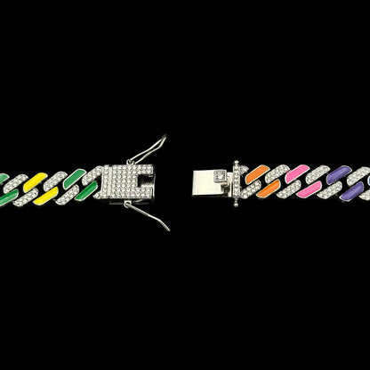 Brățară Cuban Rainbow Silver