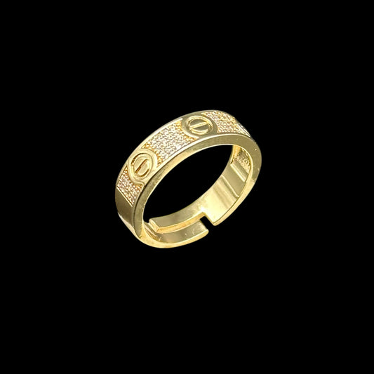 Inel reglabil Love Placat cu Aur 18K