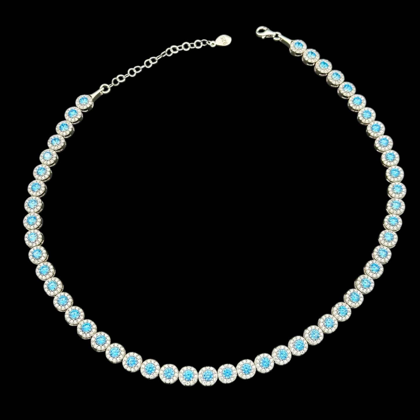 Colier Tennis Angely Light Blue Argint