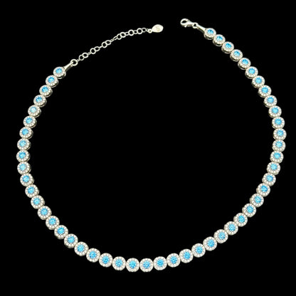 Colier Tennis Angely Light Blue Argint