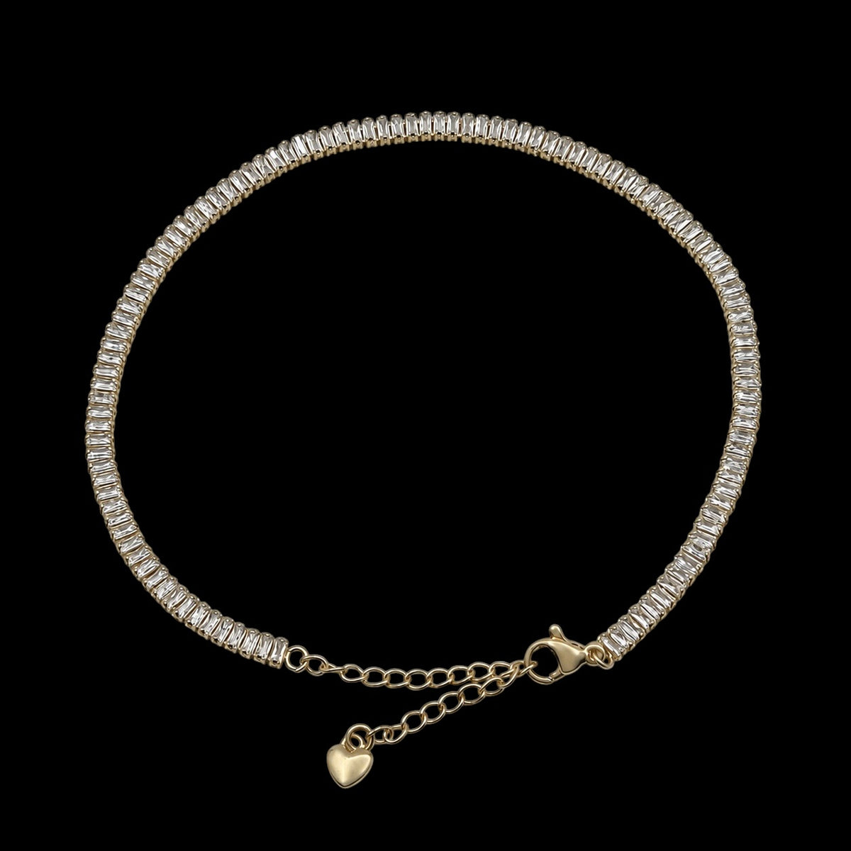 Bratara de picior Tennis Deluxe Placata cu Aur 18K