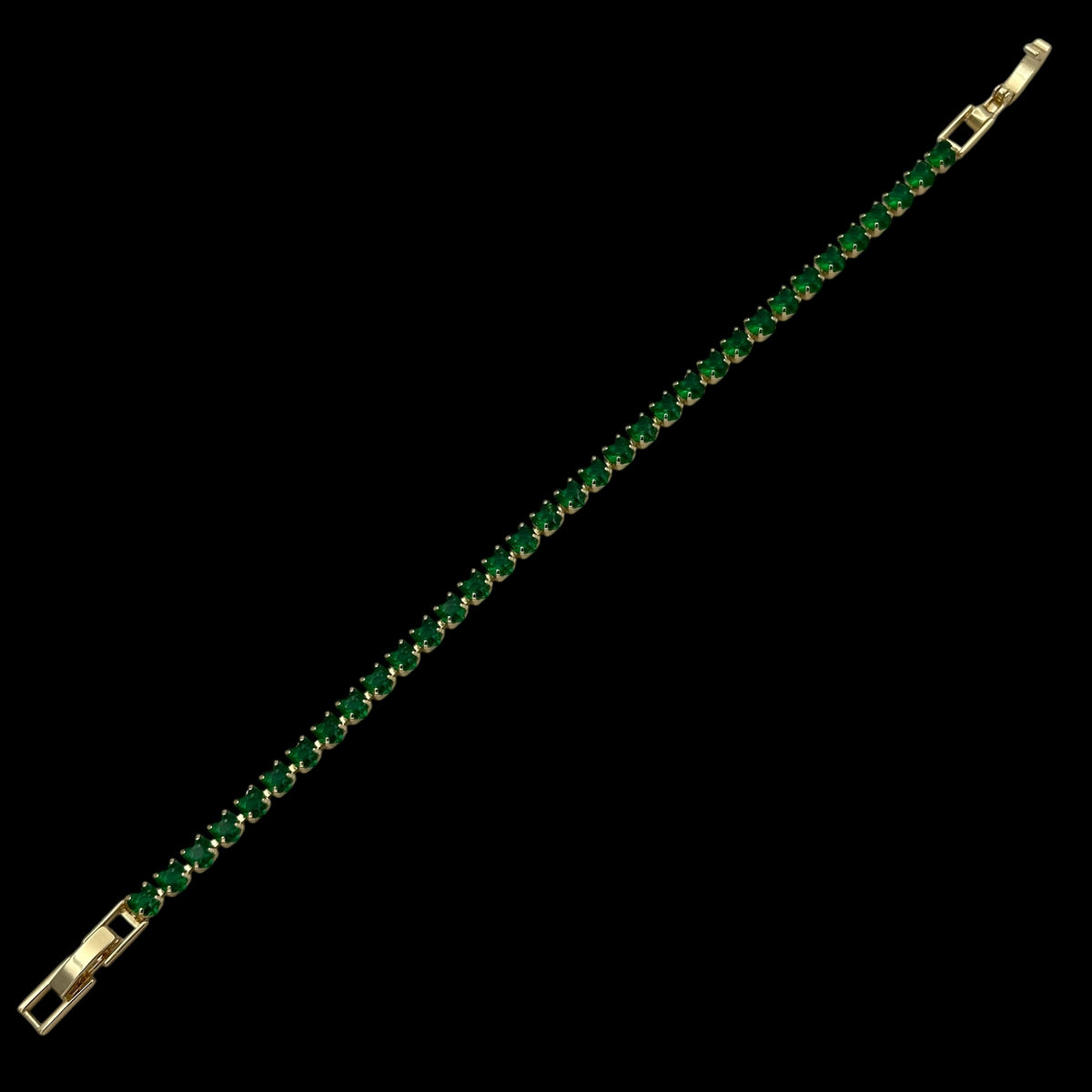 Bratara Tennis Love Green Placata cu Aur 18K