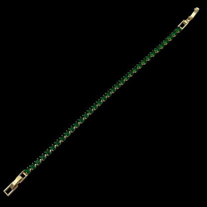 Bratara Tennis Love Green Placata cu Aur 18K