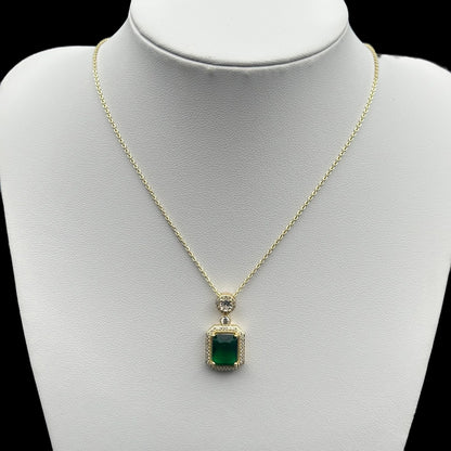 Colier Diamond Green Placat cu Aur 18K