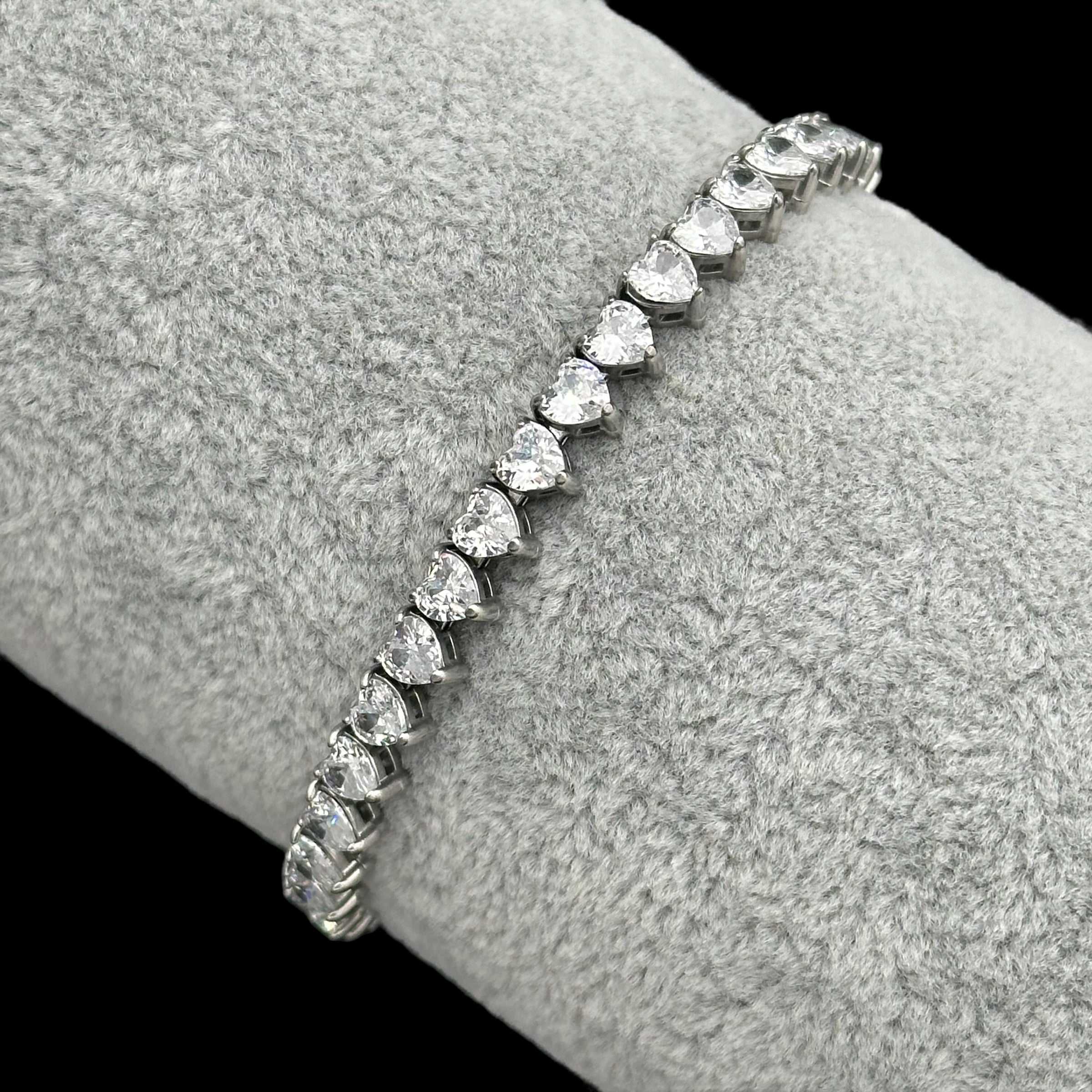 Brățară reglabilă Tennis Heart INOX