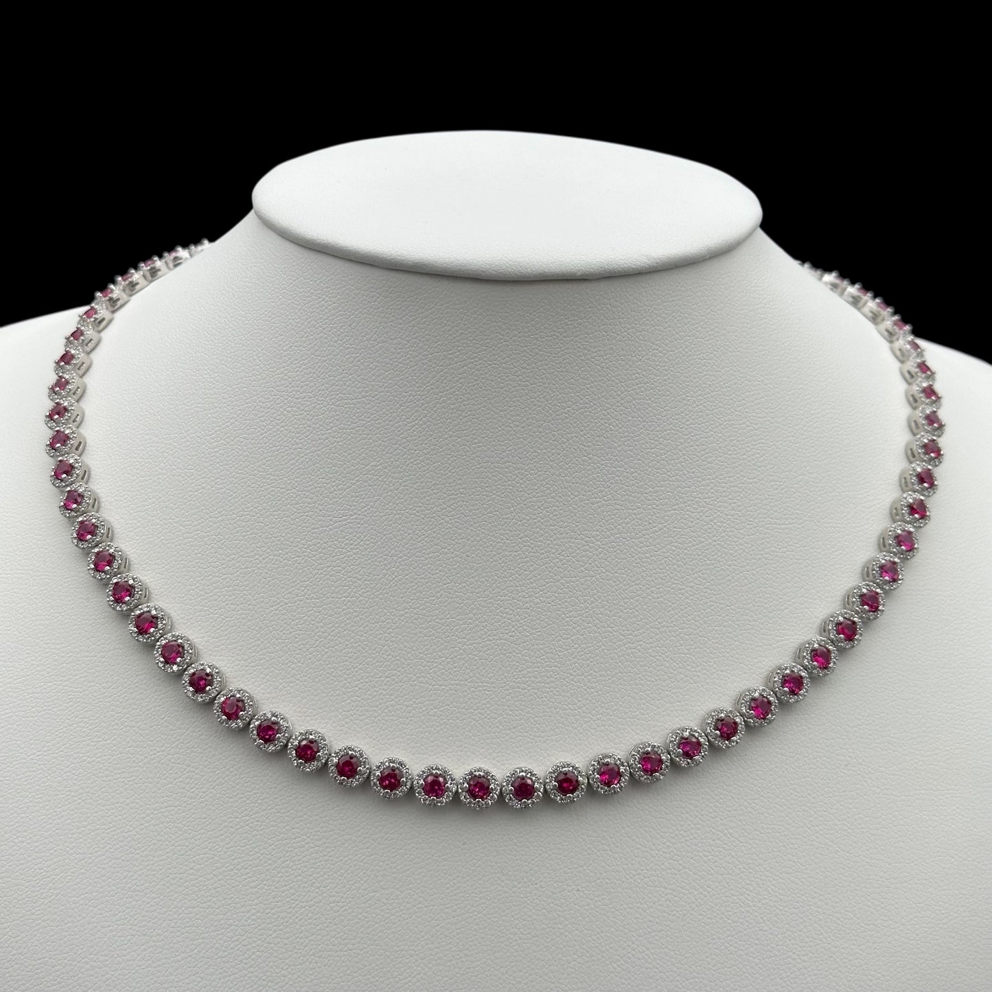 Colier Tennis Angely Fuchsia Argint